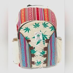 Colorful Handmade THC Free Pure Hemp Unisex Bag- Made in NEPAL, ONE SIZE